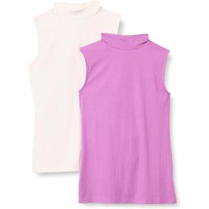 imageAmazon Essentials Womens MockNeck SlimFit RibKnit Sleeveless Top Pack of 2PurpleWhite
