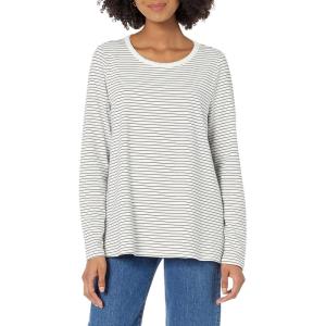 imageAmazon Essentials Womens Nursing TShirtBlack White Thin Stripe