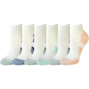imageAmazon Essentials Womens Performance Cotton Cushioned Athletic Ankle Socks 6 PairsAqua BlueGreyPeachWhiteMulti