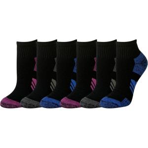 imageAmazon Essentials Womens Performance Cotton Cushioned Athletic Ankle Socks 6 PairsBlackMulti