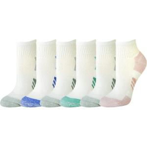 imageAmazon Essentials Womens Performance Cotton Cushioned Athletic Ankle Socks 6 PairsBlueGreyPinkTealWhiteMulti