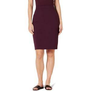 imageAmazon Essentials Womens Ponte PullOn Above The Knee Fitted Pencil SkirtBurgundy