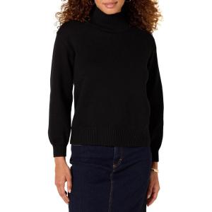 imageAmazon Essentials Womens PullOver Cotton Sweaters FunnelNeck Available in Plus SizeBlack