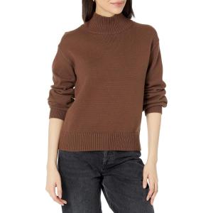 imageAmazon Essentials Womens PullOver Cotton Sweaters FunnelNeck Available in Plus SizeDeep Brown