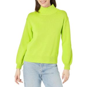 imageAmazon Essentials Womens PullOver Cotton Sweaters FunnelNeck Available in Plus SizeLime Green