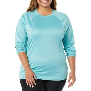 imageAmazon Essentials Womens Rash Guard Long SleeveAqua Blue