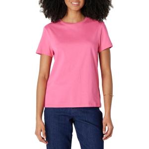 imageAmazon Essentials Womens Regular Fit 100 Cotton Crewneck Short Sleeve TShirt MultipacksHot Pink
