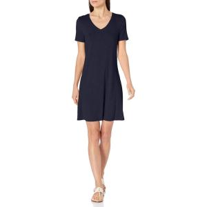 imageAmazon Essentials Womens Regular ShortSleeve VNeck Swing DressNavy