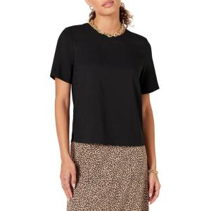 imageAmazon Essentials Womens RegularFit Georgette Short Sleeve TopBlack