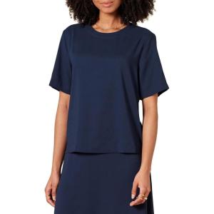 imageAmazon Essentials Womens RegularFit Georgette Short Sleeve TopNavy