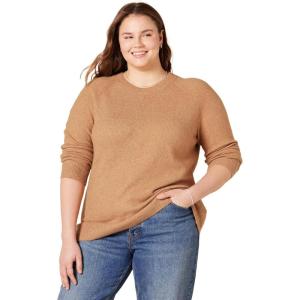 imageAmazon Essentials Womens RegularFit Soft Touch LongSleeve Crewneck SweaterCamel Heather