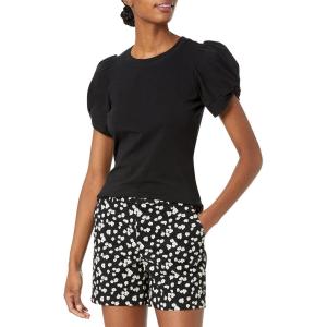 imageAmazon Essentials Womens RegularFit Twist Sleeve Crewneck TShirtBlack