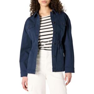 imageAmazon Essentials Womens Relaxed Fit Dropped Shoulder Midweight Cotton Twill JacketNavy