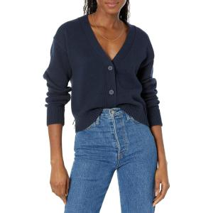 imageAmazon Essentials Womens Relaxed Fit VNeck Cropped CardiganNavy