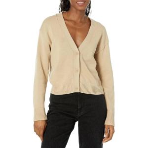 imageAmazon Essentials Womens Relaxed Fit VNeck Cropped CardiganTan