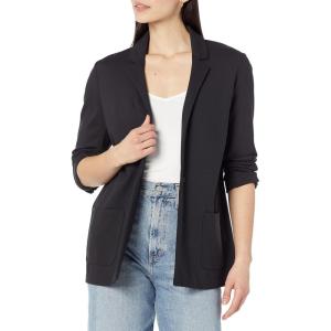 imageAmazon Essentials Womens RelaxedFit Soft Ponte BlazerBlack