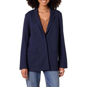 imageAmazon Essentials Womens RelaxedFit Soft Ponte BlazerNavy