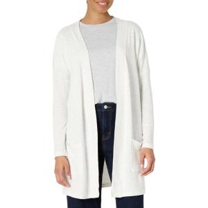imageAmazon Essentials Womens RelaxedFit UltraLightweight OpenFront CardiganLight Grey Heather