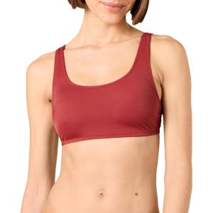 imageAmazon Essentials Womens Scoop Neck Swim Crop TopBrick Red