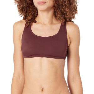 imageAmazon Essentials Womens Scoop Neck Swim Crop TopDeep Brown