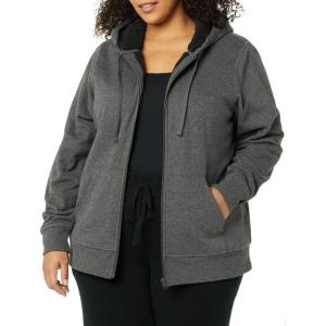 imageAmazon Essentials Womens SherpaLined Fleece FullZip Hooded Jacket Available in Plus SizeCharcoal Heather