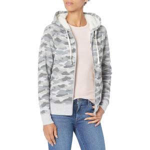 imageAmazon Essentials Womens SherpaLined Fleece FullZip Hooded Jacket Available in Plus SizeGrey Camo