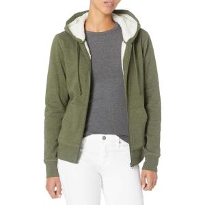 imageAmazon Essentials Womens SherpaLined Fleece FullZip Hooded Jacket Available in Plus SizeOlive Heather
