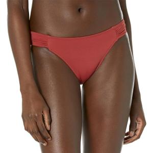 imageAmazon Essentials Womens Side Tab Bikini Swimsuit BottomBrick Red