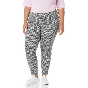imageAmazon Essentials Womens SlimFit BiStretch Side Zip Ankle PantBlack White Gingham