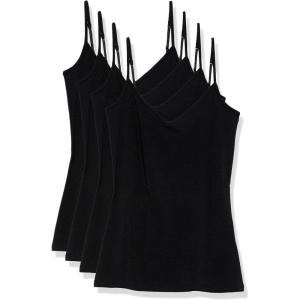 imageAmazon Essentials Womens SlimFit Knit VNeck Layering Cami Available in Plus Size Pack of 4Black