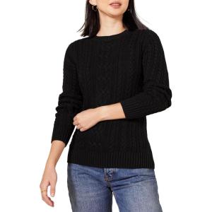 imageAmazon Essentials Womens Soft Fisherman Cable LongSleeve Crewneck Sweater Available in Plus SizeBlack