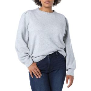 imageAmazon Essentials Womens Soft Touch Pleated Shoulder Crewneck SweaterGrey Heather