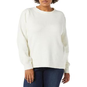 imageAmazon Essentials Womens Soft Touch Pleated Shoulder Crewneck SweaterIvory