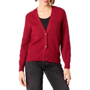 imageAmazon Essentials Womens Soft Touch Ribbed Blouson CardiganDark Red
