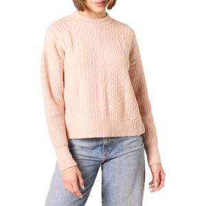 imageAmazon Essentials Womens SoftTouch Modern Cable Crewneck Sweater Available in Plus SizeBlush