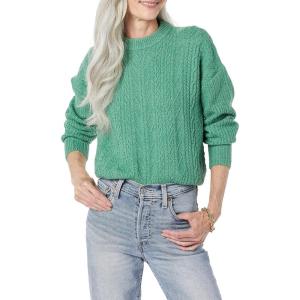 imageAmazon Essentials Womens SoftTouch Modern Cable Crewneck Sweater Available in Plus SizeSage Green