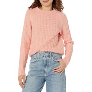 imageAmazon Essentials Womens Stitch Cable SweaterBright Peach Heather