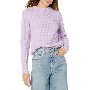 imageAmazon Essentials Womens Stitch Cable SweaterPastel Lilac