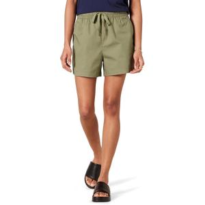 imageAmazon Essentials Womens Stretch Cotton MidRise PullOn RelaxedFit ShortsLight Olive