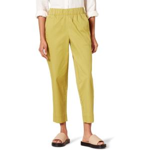 imageAmazon Essentials Womens Stretch Cotton Pullon High Rise RelaxedFit Ankle Length PantDark Yellow