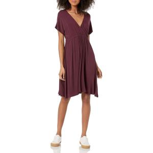imageAmazon Essentials Womens Surplice Dress Available in Plus SizeBurgundy