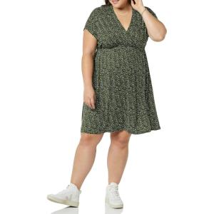 imageAmazon Essentials Womens Surplice Dress Available in Plus SizeOlive Dots