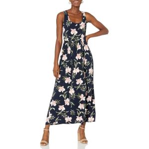 imageAmazon Essentials Womens Tank Waisted Maxi Dress Available in Plus SizeNavy Tropical