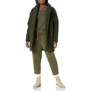 imageAmazon Essentials Womens Teddy Bear Fleece OversizedFit Lapel Jacket Previously Daily RitualOlive