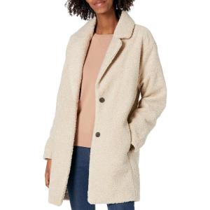 imageAmazon Essentials Womens Teddy Bear Fleece OversizedFit Lapel Jacket Previously Daily RitualSand