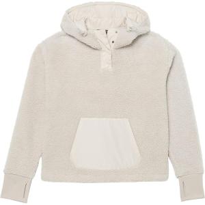 imageAmazon Essentials Womens Teddy Fleece Quarter Button Hooded JacketLight Grey