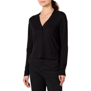 imageAmazon Essentials Womens VNeck Lightweight Cropped RelaxedFit Cardigan SweaterBlack
