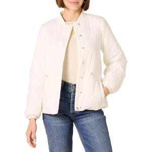 imageAmazon Essentials Womens Waist Padded Bomber JacketIvory