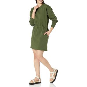 imageAmazon Essentials Womens Waisted Sweatshirt Dress Available in Plus SizeDark Olive