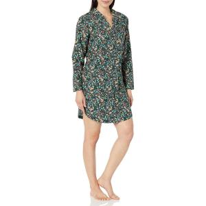imageAmazon Essentials Womens Woven Flannel Notch Collar Nightgown Available in Plus SizeBlack Folkloric